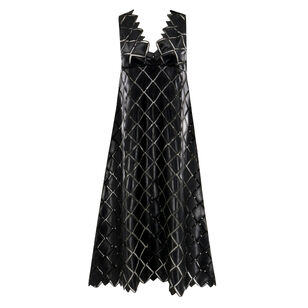 Asphalt Sleeveless V-Neck Midi Dress