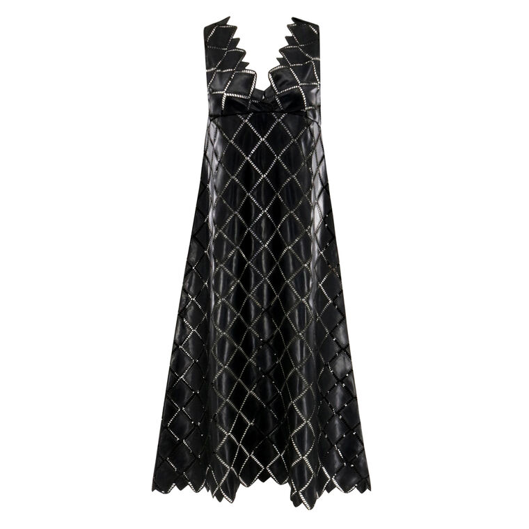 Asphalt Sleeveless V-Neck Midi Dress image number null