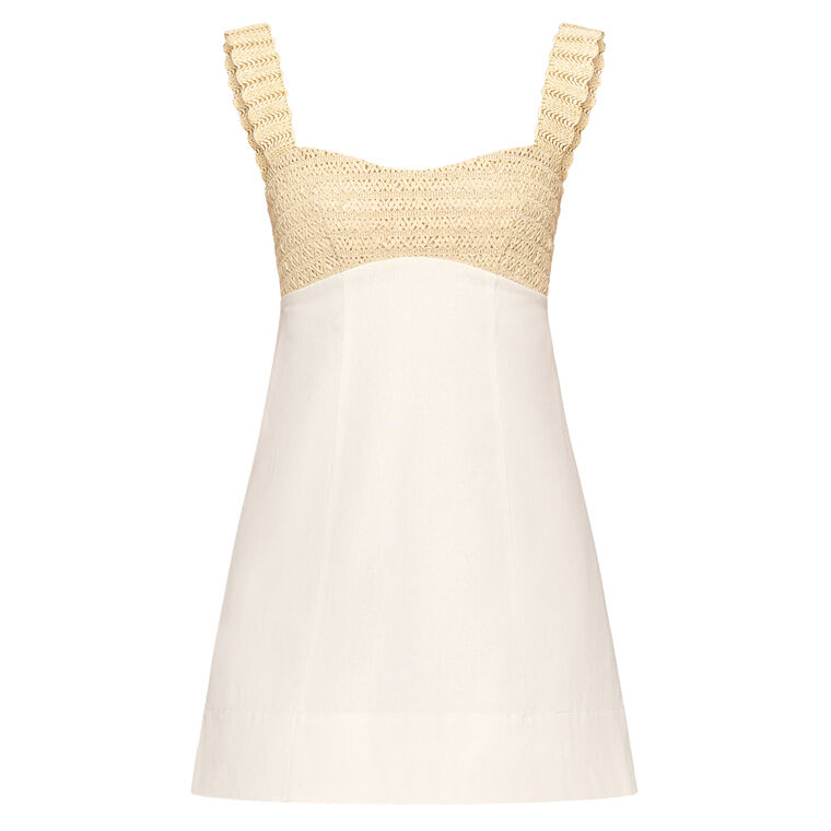 Felix Sleeveless Raffia Bodice Mini Dress image number null