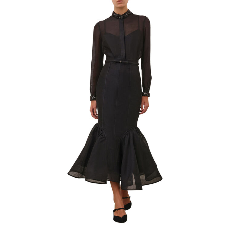 Hypnotic Belted Panelled Pencil Skirt image number null