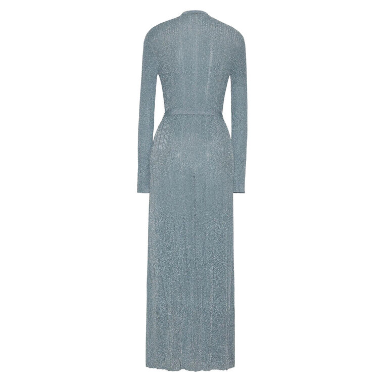 Long Cardigan in Metallic Rib image number null