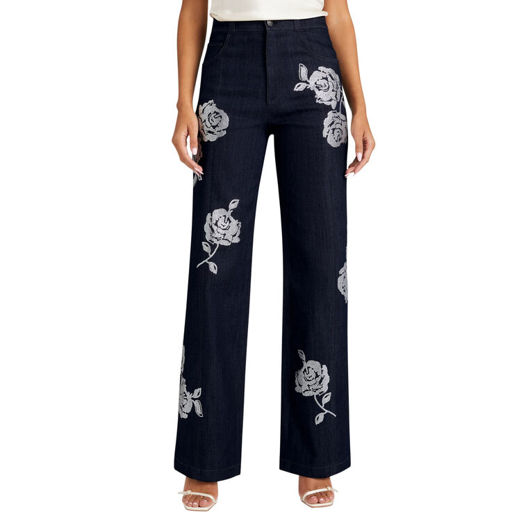 Heatset Roses Francine Denim Pant image number null
