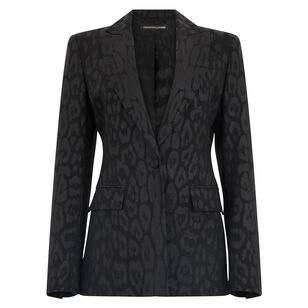 Leopard One Button Blazer