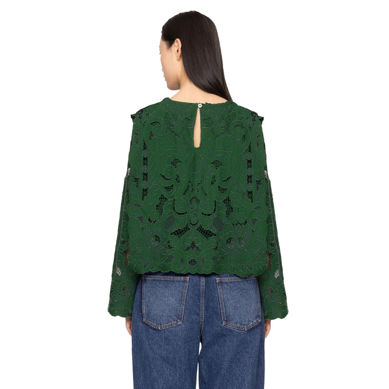Ceci Embroidery Long Sleeve Top image number null