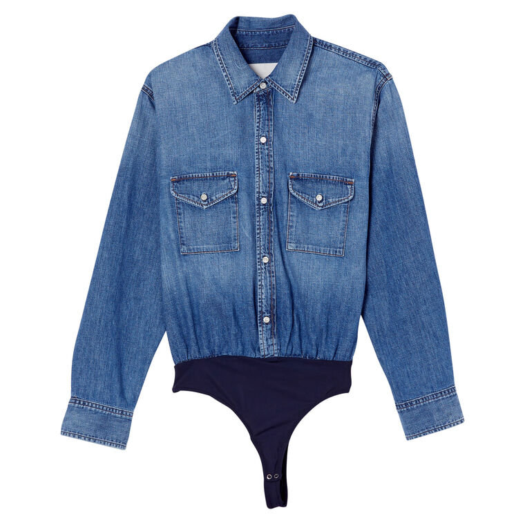 Sera Denim Bodysuit image number null