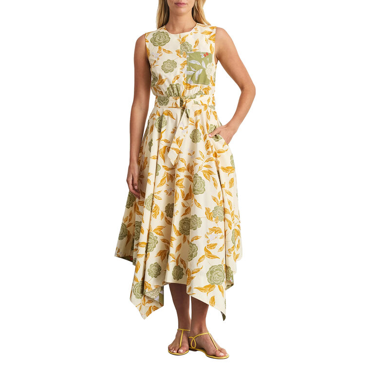 Myra Sleeveless Handkerchief Hem Midi Dress image number null