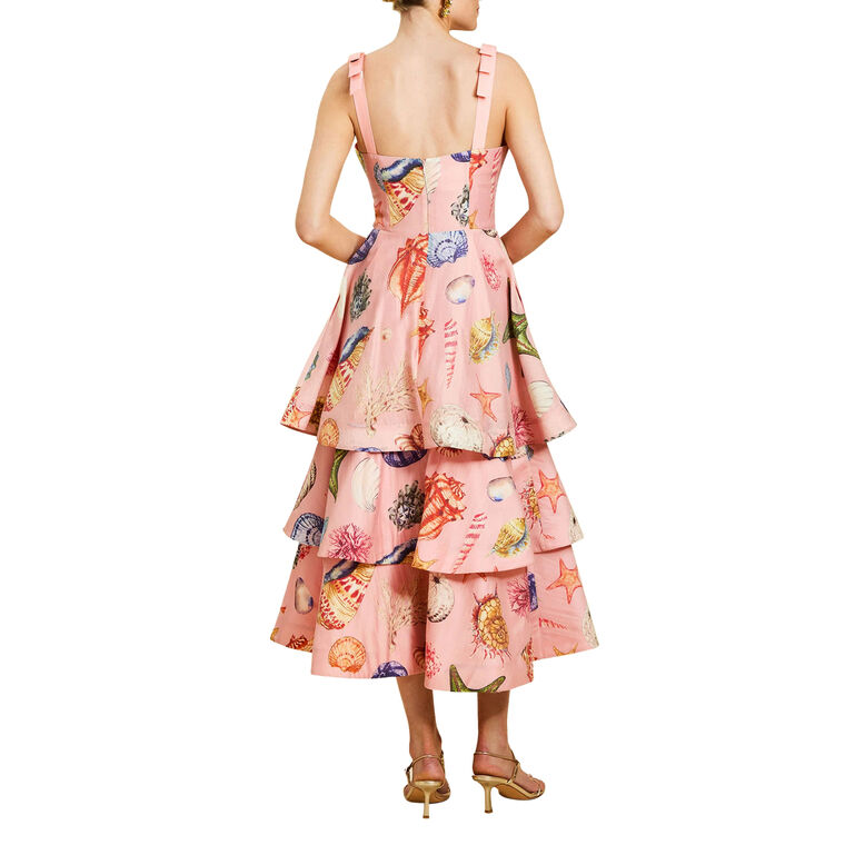Darling Sleeveless Convertible Hem Tiered Midi Dress image number null