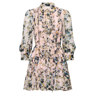 Rhys Trailing Iris Ruffle Mini Dress