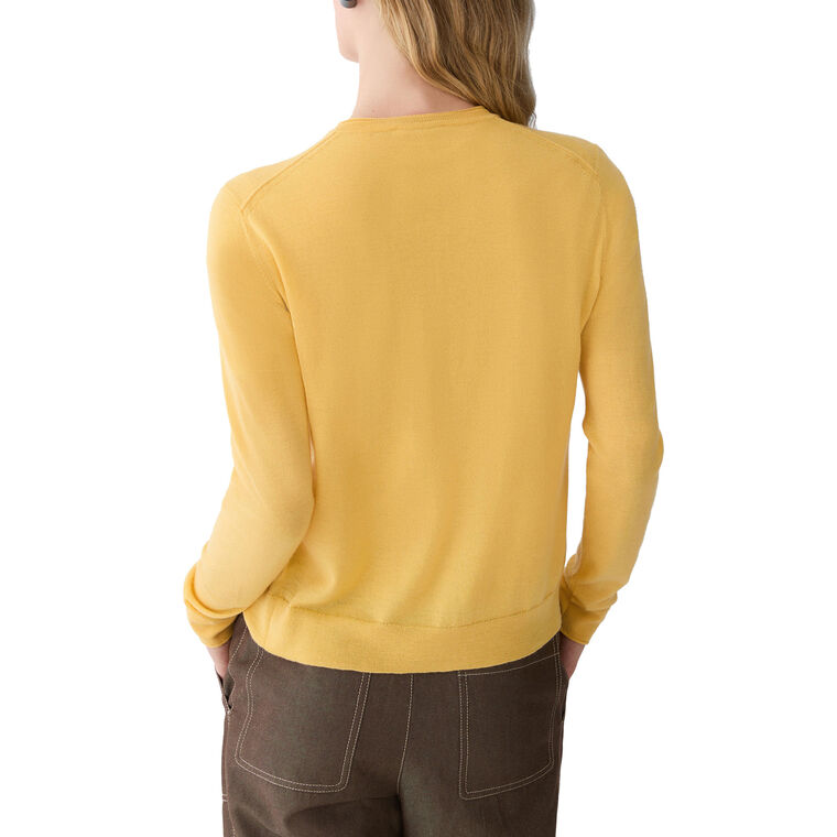 Long Sleeve Crewneck Button Front Cardigan image number null