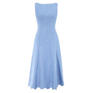 Alice Sleeveless Fit-And-Flare Cloque Midi Dress