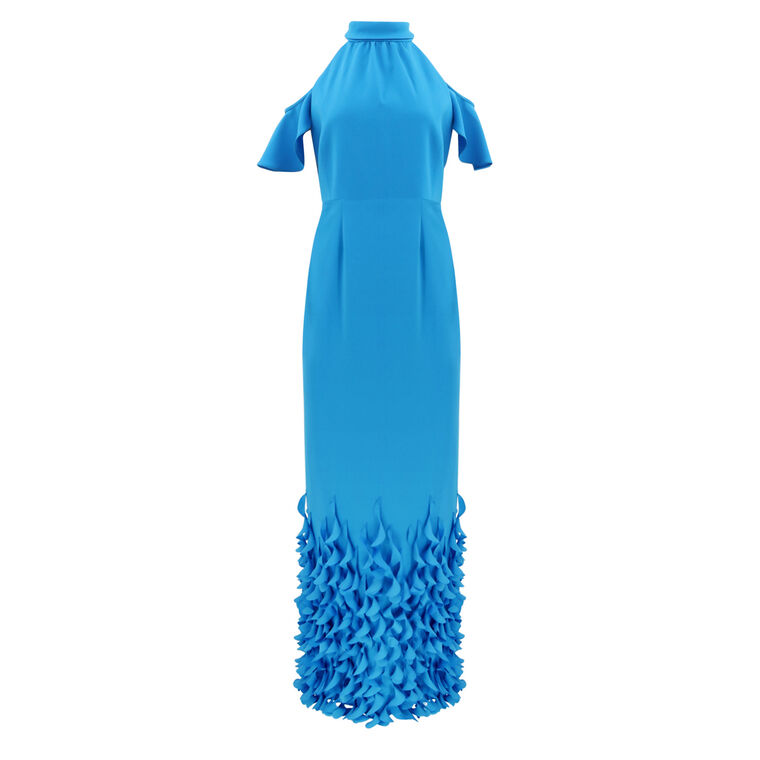 Spiral Hem Gown With Detachable Sleeves image number null