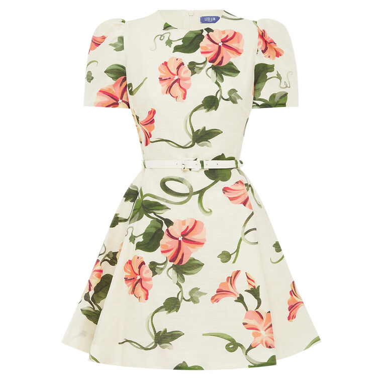 Elyse Short Sleeve Belted Mini Dress image number null