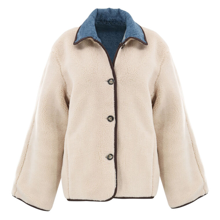 Townes Sherpa-Lined Reversible Denim Jacket image number null