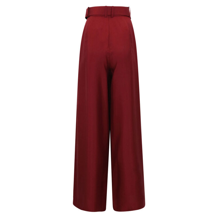 Luminosity Belted Wide-Leg Silk Pant image number null
