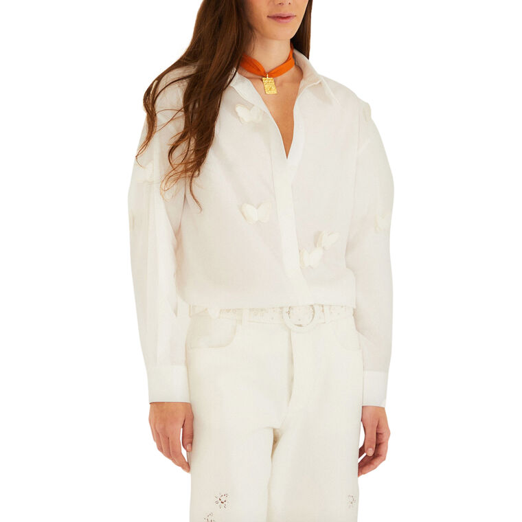 Long Sleeve 3D Butterflies Blouse image number null