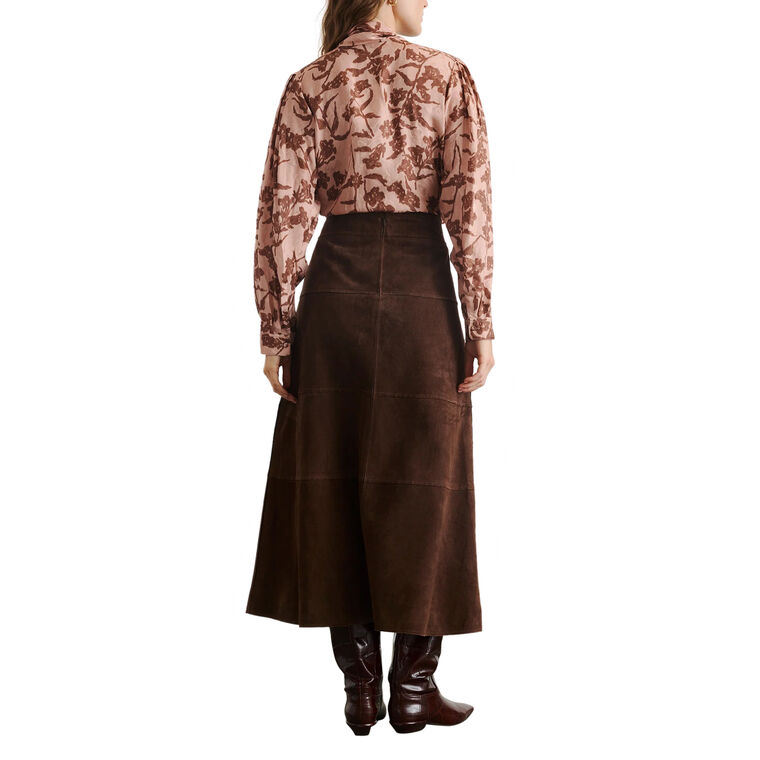 Petra Long Sleeve Silk Jacquard Top image number null