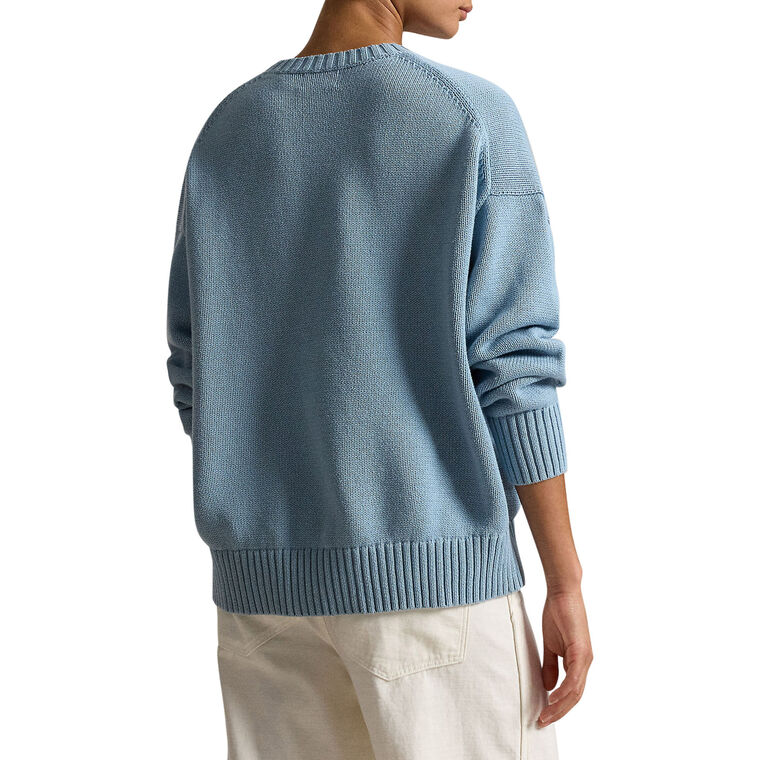 Long Sleeve Polo Bear Cotton Crewneck Sweater image number null