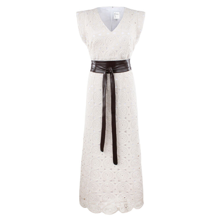 Belted Beverly Crochet Dress image number null
