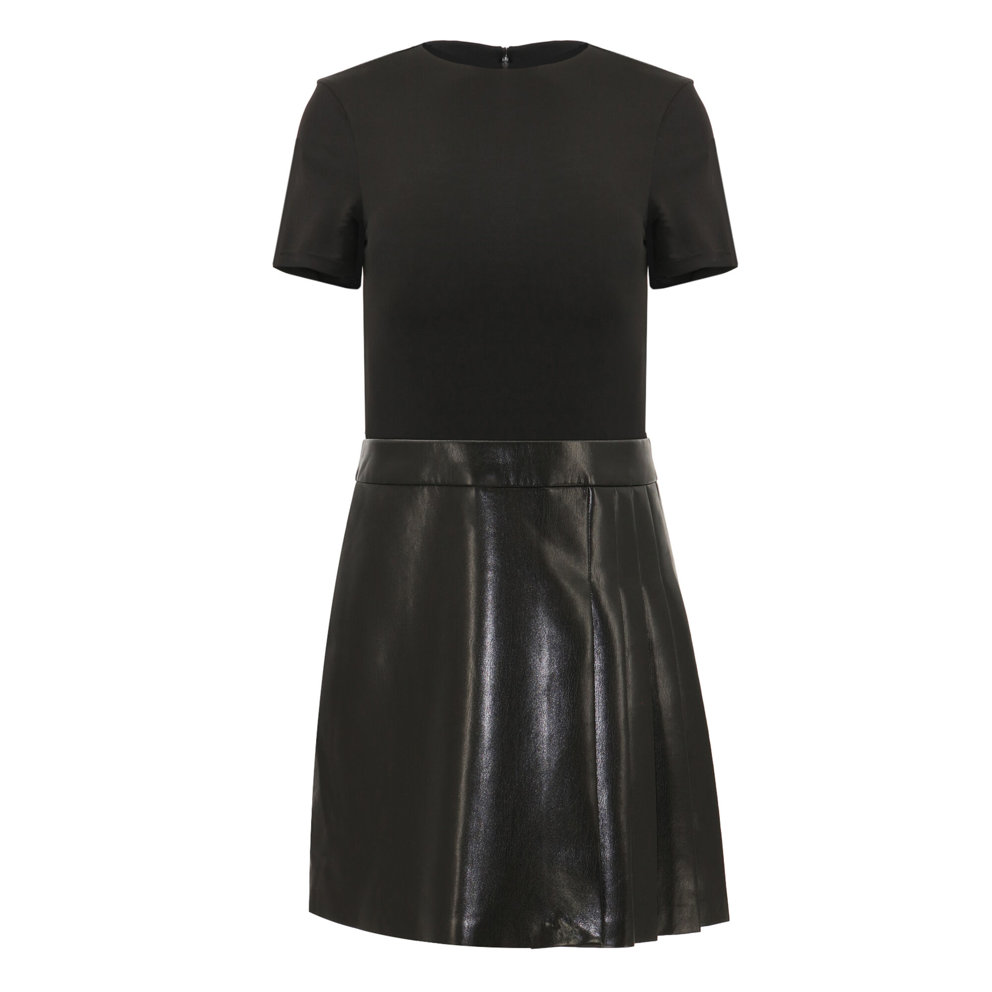 Alice+Olivia■Chara Faux Leather Short Sleeve Dress■ドレス Alice + Olivia Chara Leather Mini Dress in Black | REVOLVE