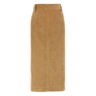 Zipper Corduroy Pencil Skirt