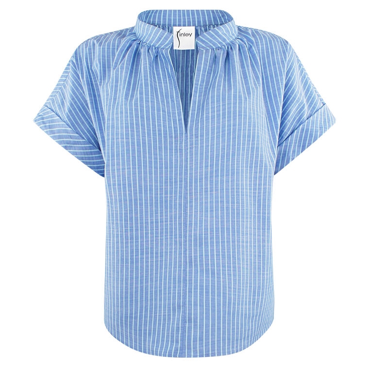 Jay Striped Cotton Chambray Top image number null