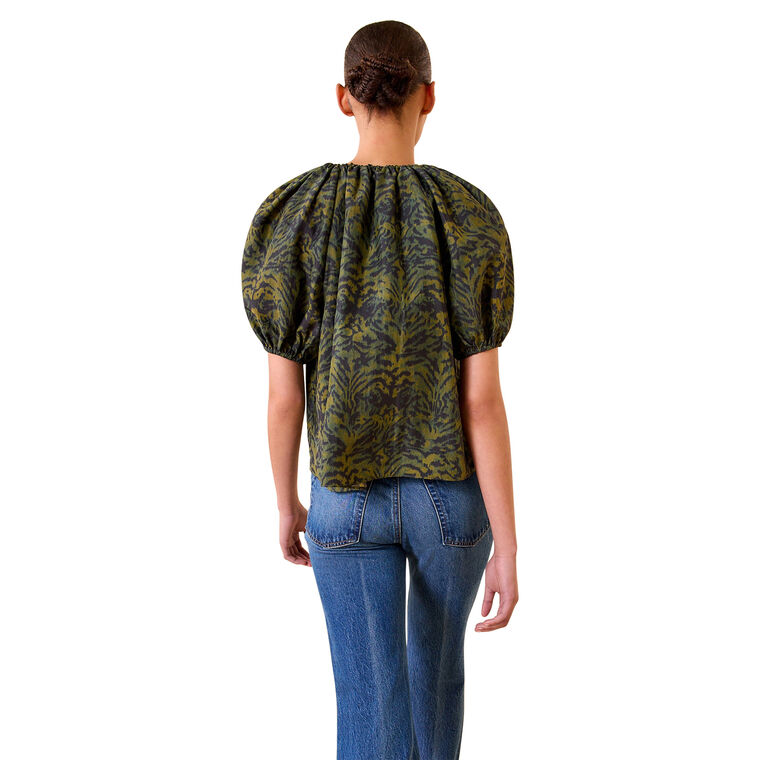 Talie Silk Short Sleeve Blouse image number null