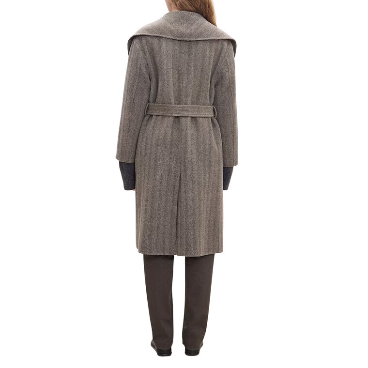 Lux Shawl Collar Herringbone Coat image number null