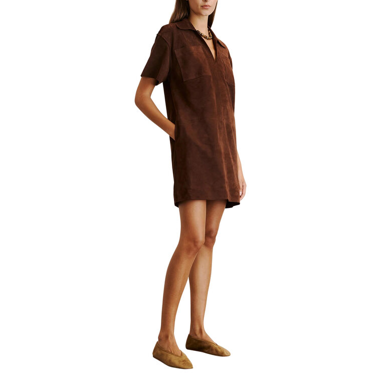 Tabby Short Sleeve Suede Mini Dress image number null