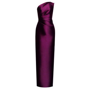 Kira One-Shoulder Satin Maxi Dress