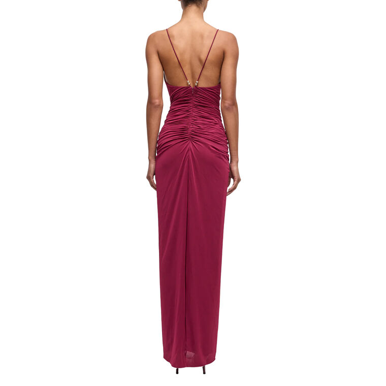 Anya V-Neck Ruched Maxi Dress image number null