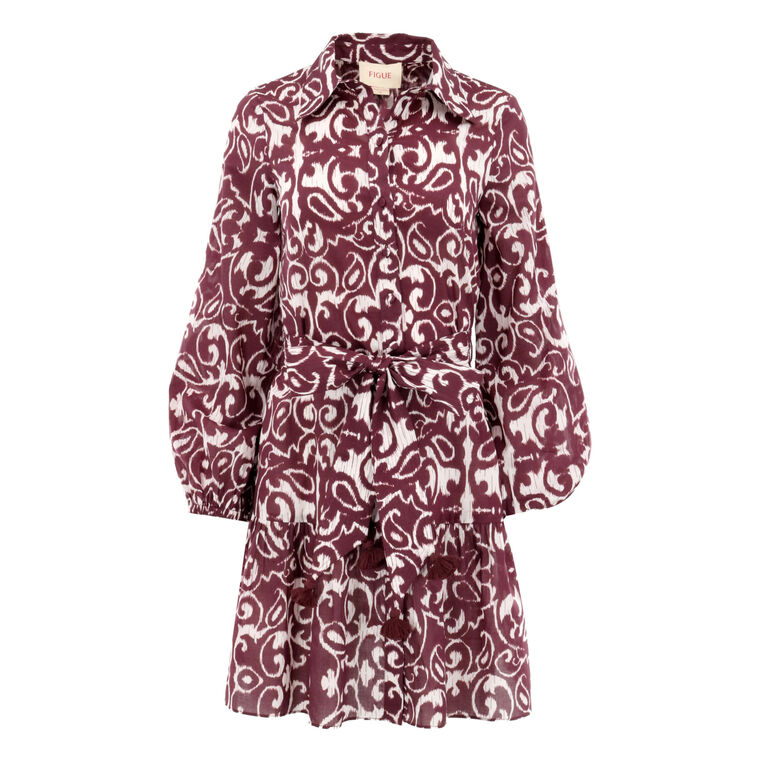 Marcy 3/4 Sleeve Belted Mini Dress image number null