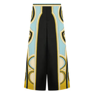 High-Waisted Wide-Leg Silk Club Pants