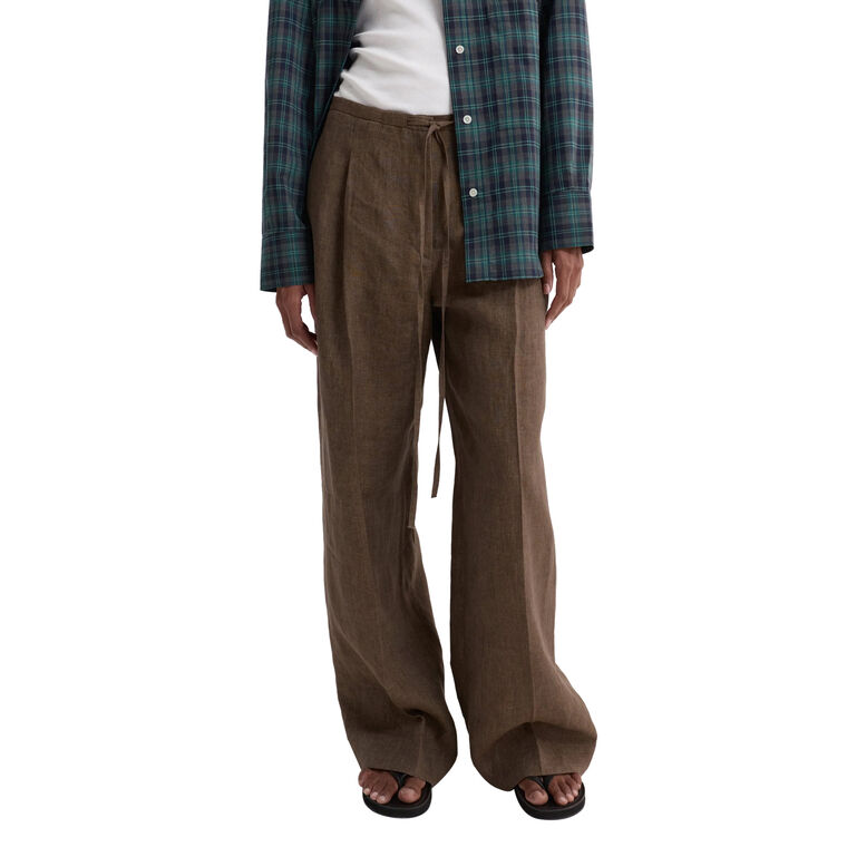Relaxed Wide-Leg Drawstring Trousers image number null