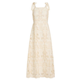 Lulu Sleeveless Embroidered A-Line Midi Dress