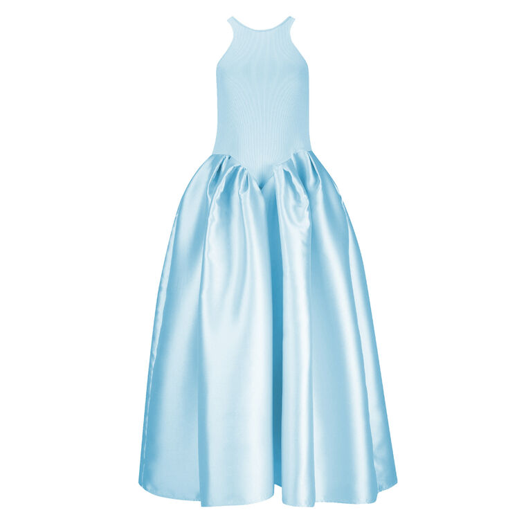 Sleeveless Heavy Satin Midi Princess Dress image number null