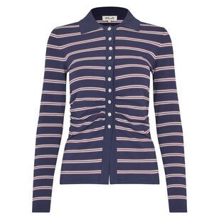 Camiline Stripe Long Sleeve Polo Cardigan
