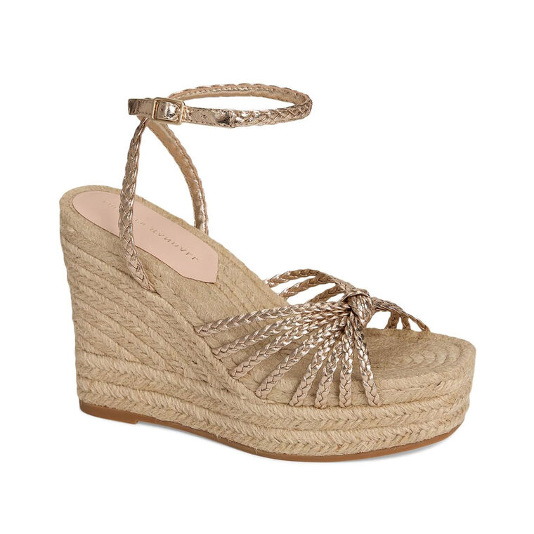Pamela Mignon Knotted Metallic Leather Wedge image number null