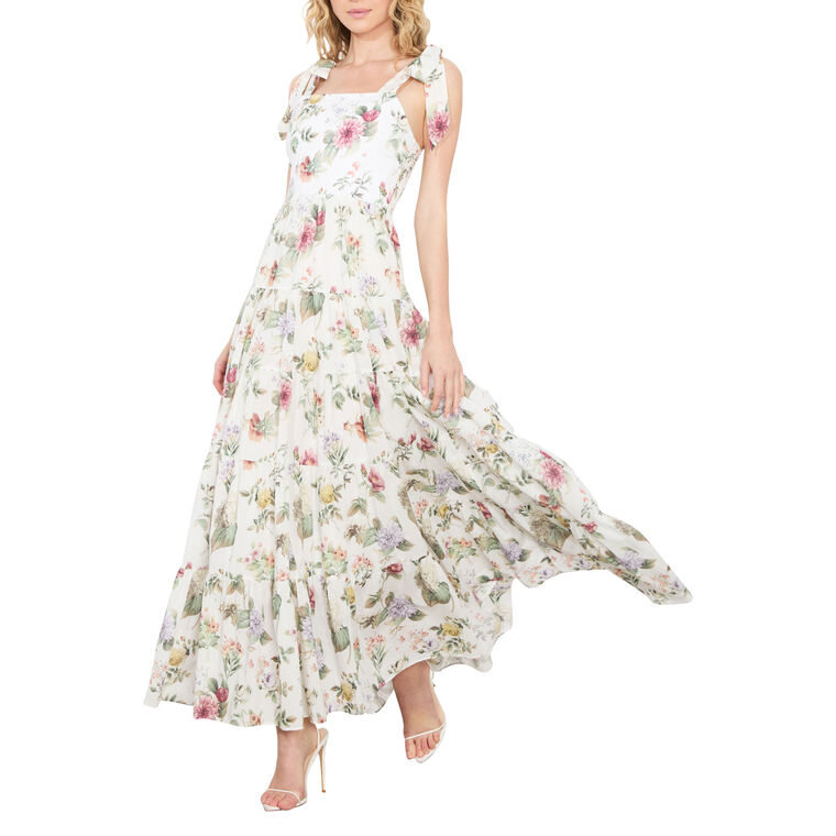 Monnie Tie Strap Tiered Maxi Dress image number null