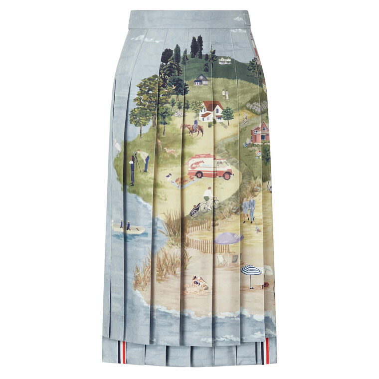 Nantucket Knee Length Classic Back Pleated Skirt image number null