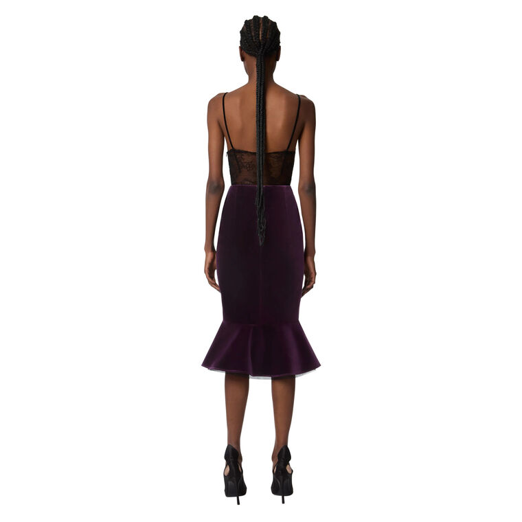Peplum Midi Skirt In Velvet image number null