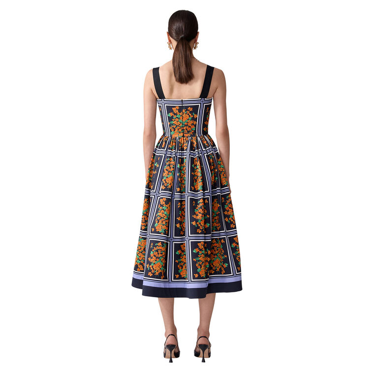 Thick Strap Full Skirt Midi Dress image number null