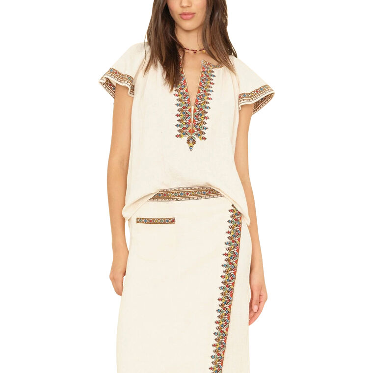 Ambry Short Sleeve V-Neck Top image number null