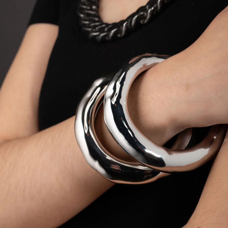 Large Molten Bangle Bracelet image number null