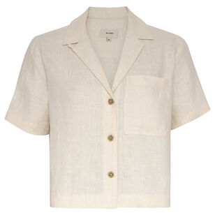 Hampton Short Sleeve Button-Front Linen Shirt
