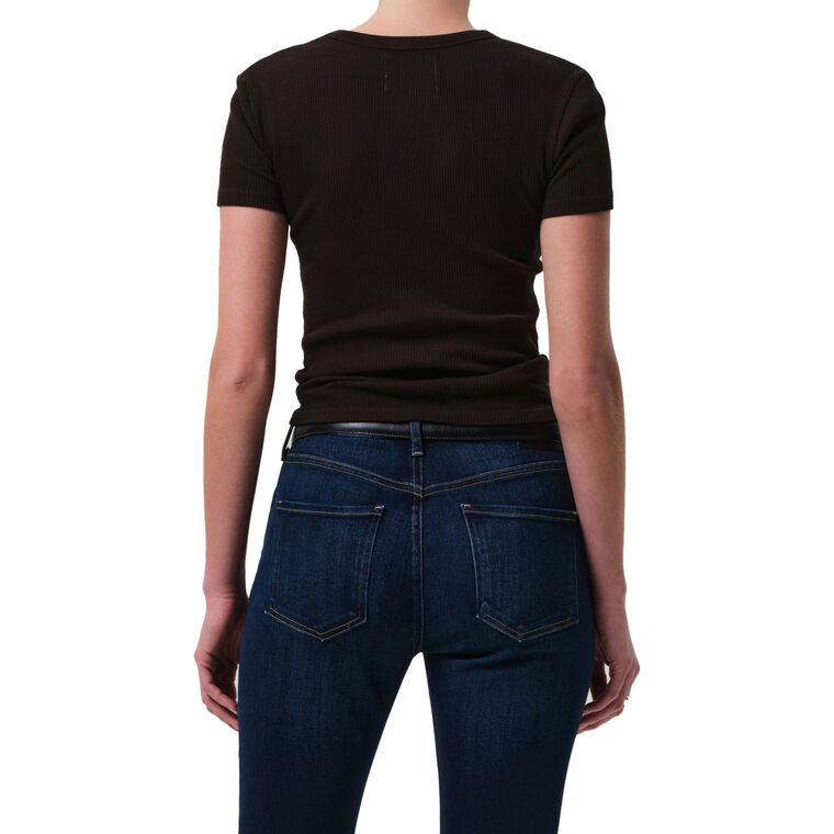 Maude Ribbed U-Neck Short Sleeve Tee image number null
