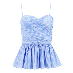 Val Cerulean Stripe Corset Top