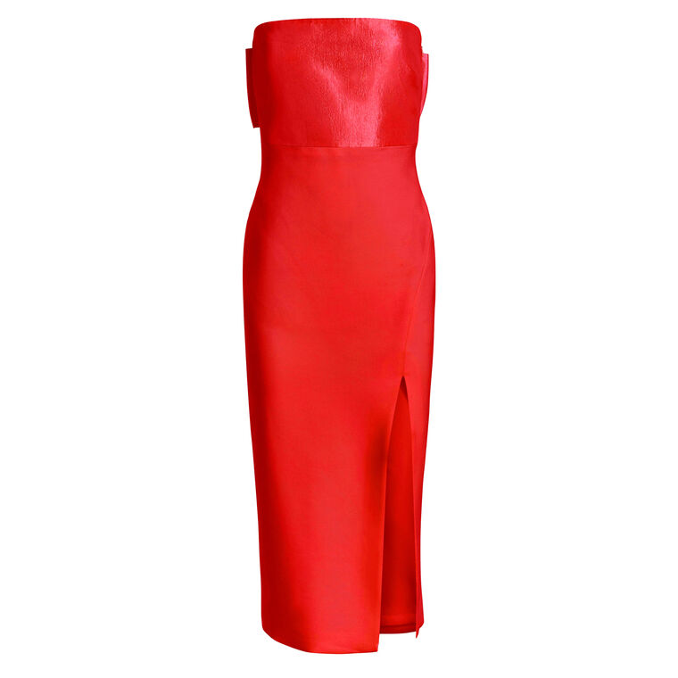 Valerie Bow Detail Strapless Midi Dress image number null
