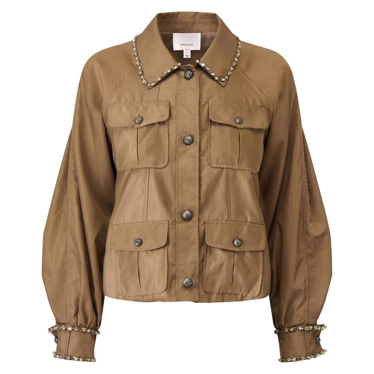 Rhinestone Chain Adami Patch Pocket Jacket image number null