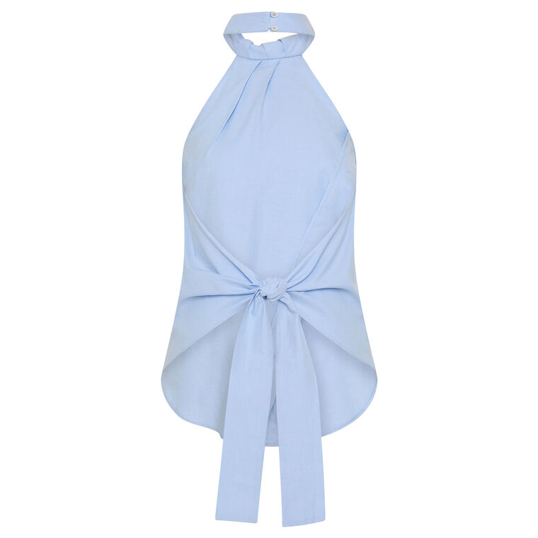 Oxford Halterneck Tie Back Top image number null