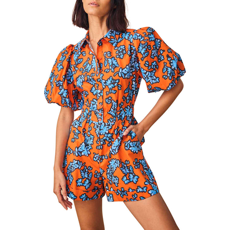 Pia Cherry Bloom Print Romper image number null